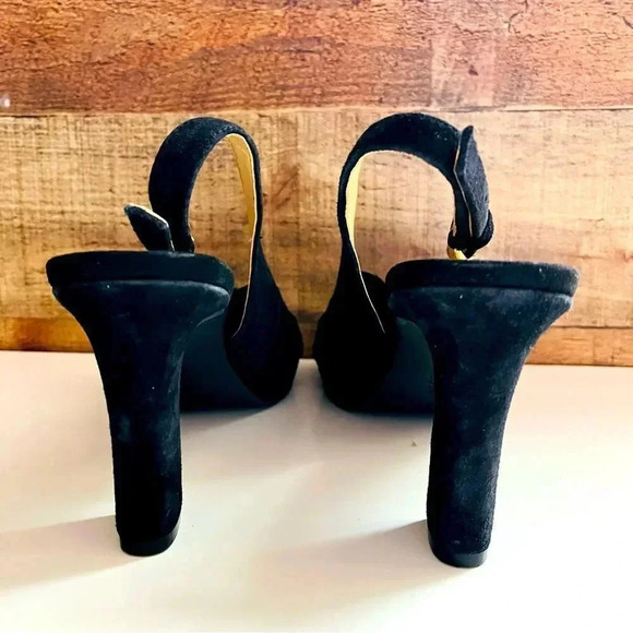 Naturalizer Fawn Heeled Peep Toe Leather Slingback Sandal - Picture 6 of 8